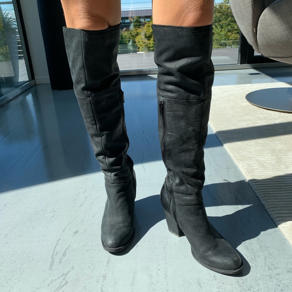 Aldo black suede boots